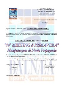 14° MEETING DI PRIMAVERA 2017